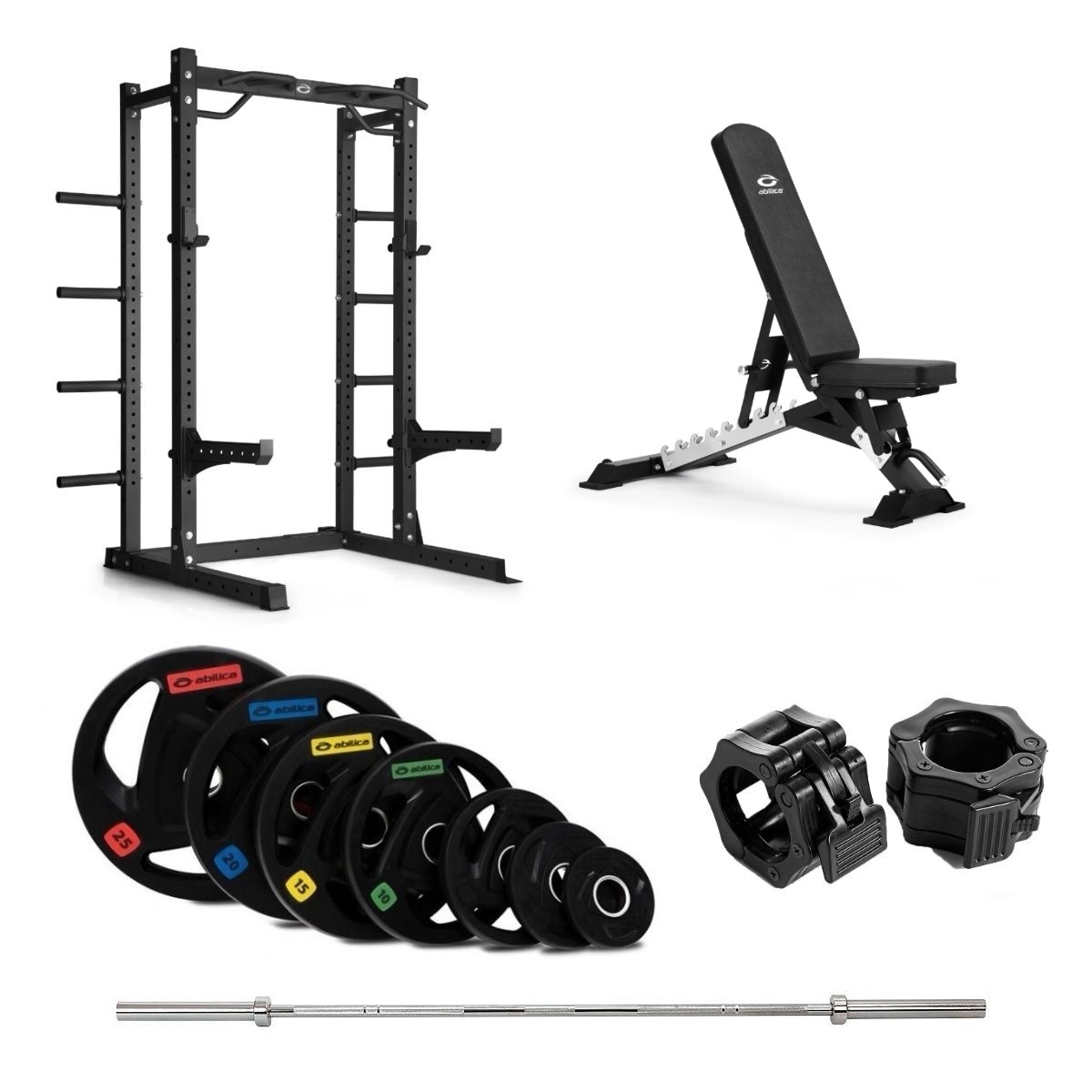 HR 500 Half Rack Olympic med bænk  -  150 kg