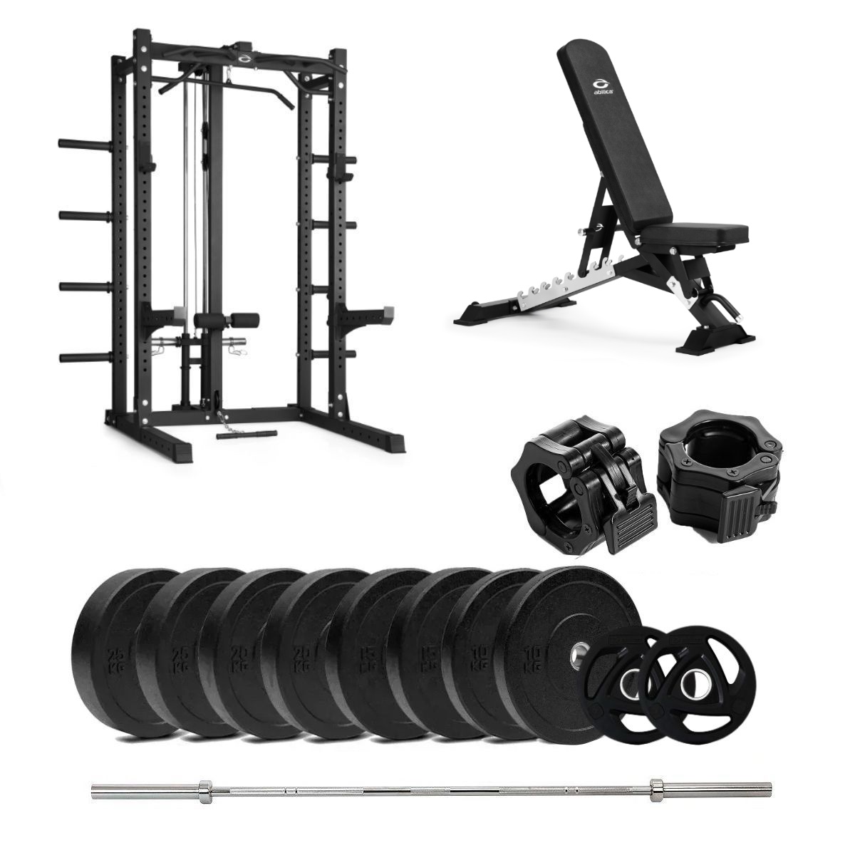 HR 500 Half Rack Bumper med bænk og nedtræk  -  150 kg