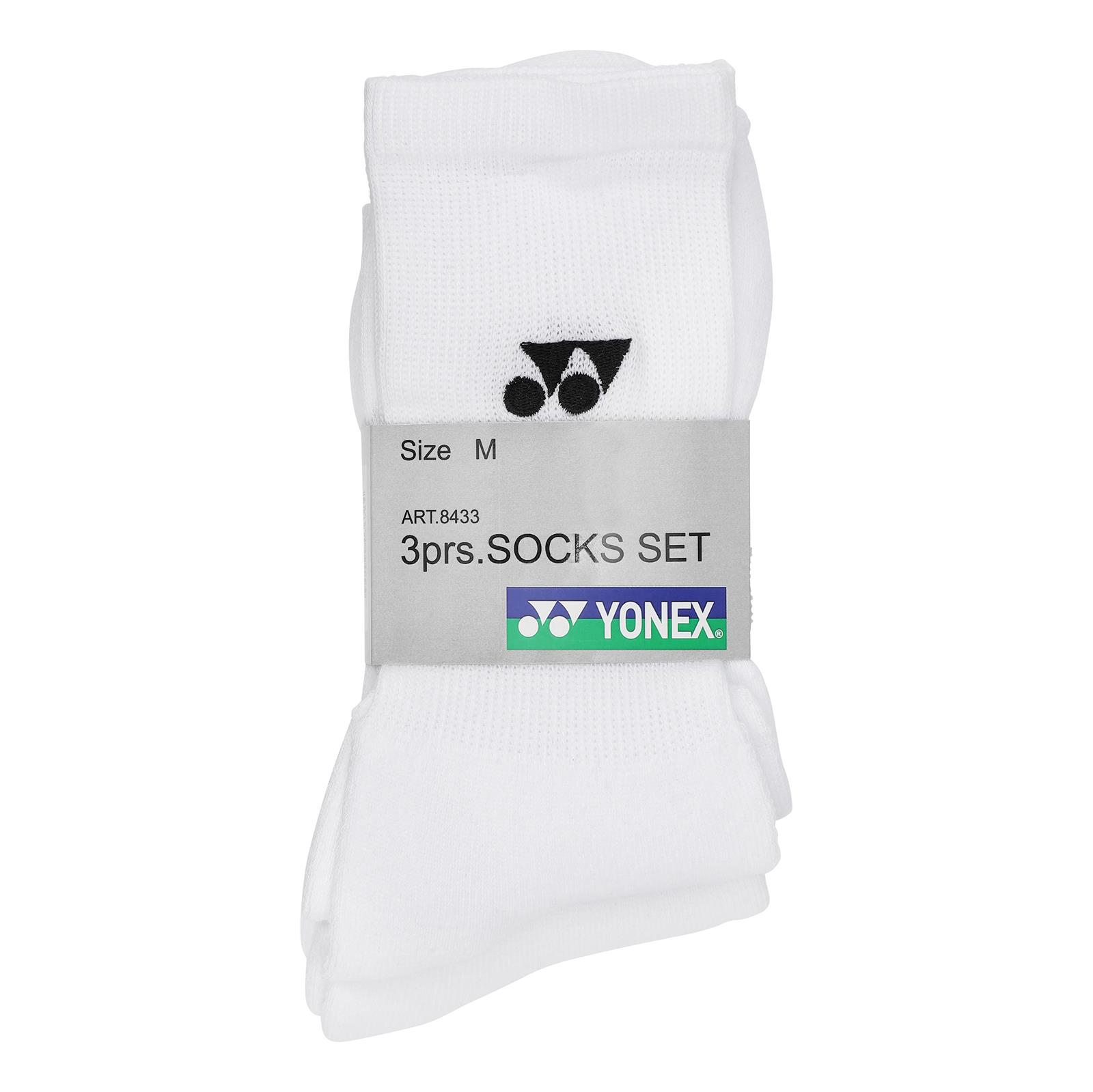 Yonex Performance Socks 8433 3-Pack White Unisex
