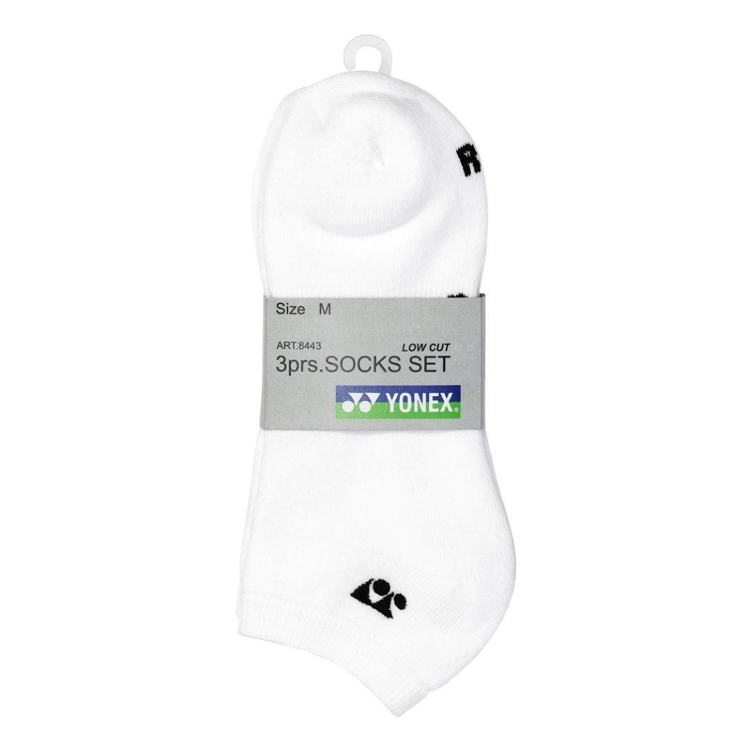 Yonex Low Cut Socks 8443 3-Pack White Unisex
